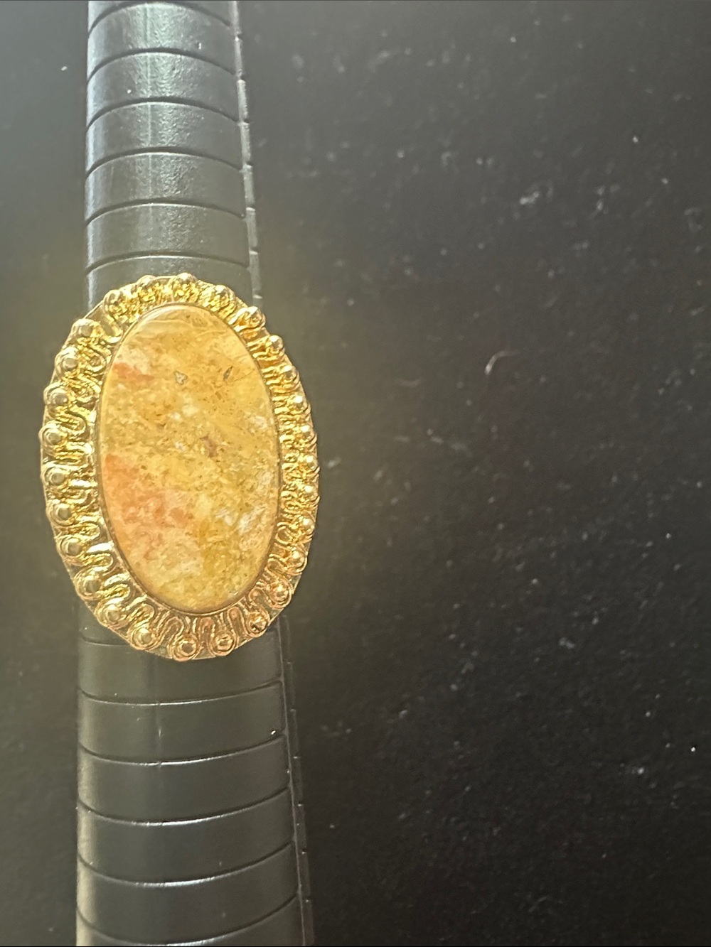 Gold Oval Stone Cocktail Ring - Women Jewelry